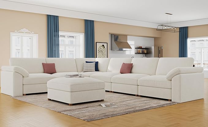EASE MOOSE Sectional Modular Sofa, Luxury FSC Certified Chenille Comfty Deep