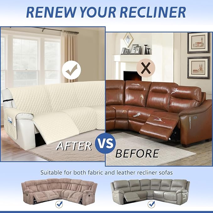 Arfntevss Recliner Sectional Couch Covers Waterproof L Shape Sofa Cover