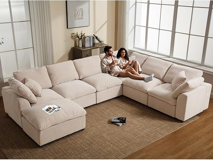 Oversized Modular Sectional Sofa Couch, Large 7 Seater Corner Sofa Modern U