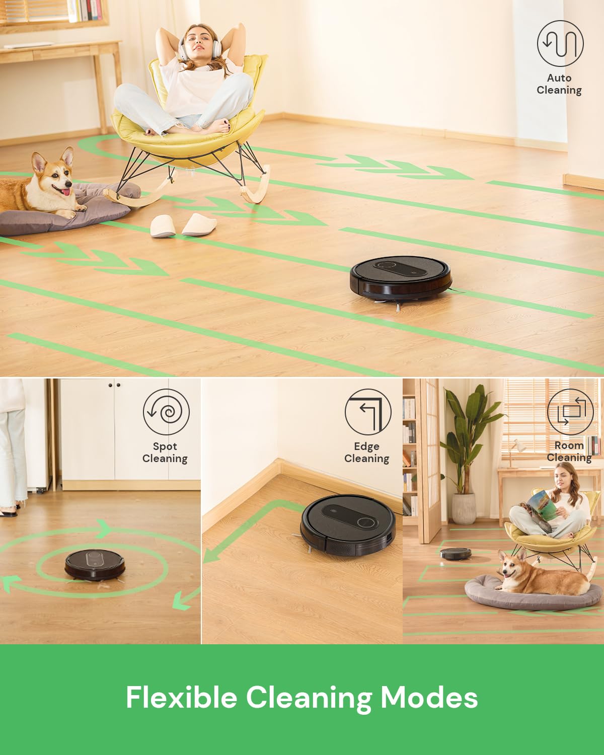 Vexilar Robot Vacuum,2 in 1 Mopping and Vacuuming, App/Voice/Remote Control,Self-Charging Robotic Vacuum Cleaner,Good for Hard Floor, Low-Pile Carpet, Pet Hair (Small)