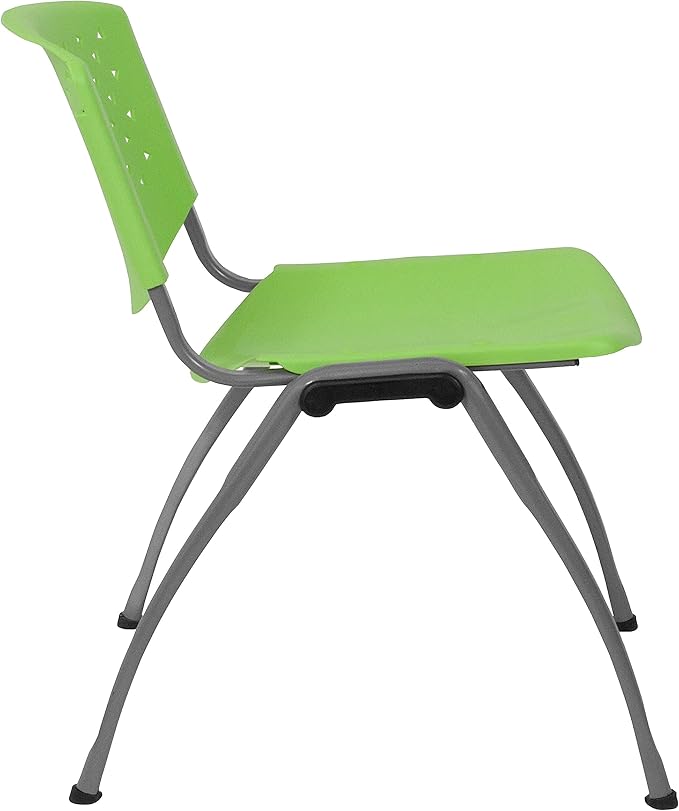 Flash Furniture HERCULES -5 Pack 880 lb. Capacity Green Plastic Stack Chair |