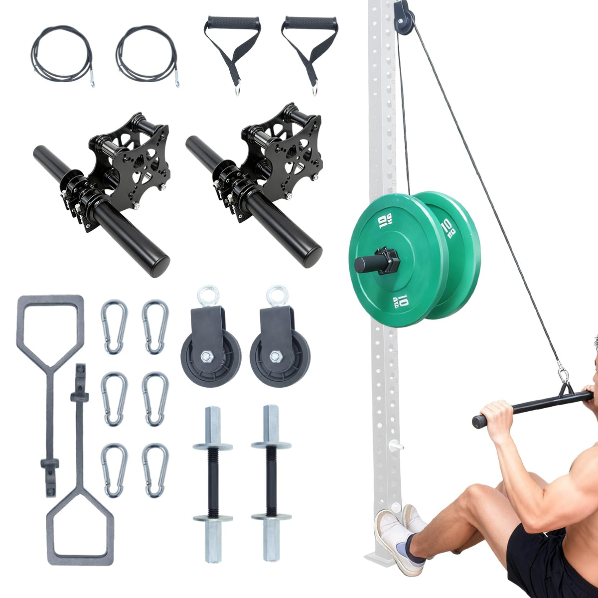 AHTAPFON Upgrade Smith Machine Attachments for Cable Machine Attachment,Cable Pulley Attachment for Power Rack Attachments,Squat Rack Attachments for Cable Crossover Deep Squat LAT Pull Down