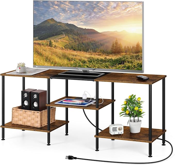 OYEAL Small TV Stand for Bedroom up to 50 inch Farmhouse TV Media Entertainment