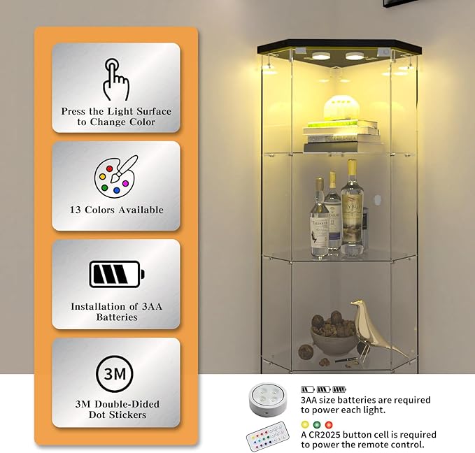 Beauty4U Glass Display Corner Cabinet