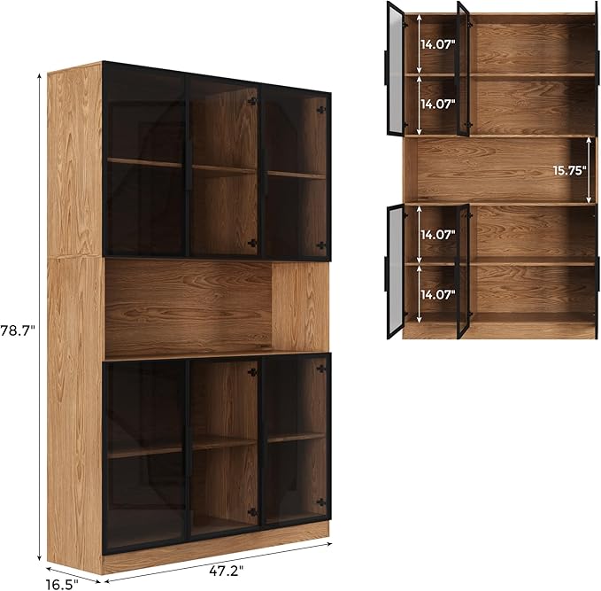 Mekminop Glass Doors Display Cabinet