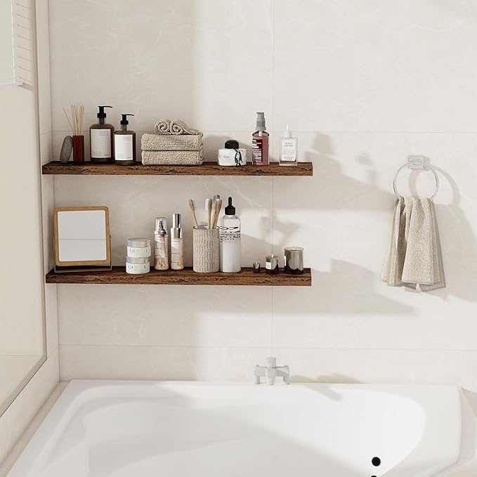 36Inch Floating Shelves for Wall 2 Pack Wood Shelves for Kitchen, Bedroom Wall