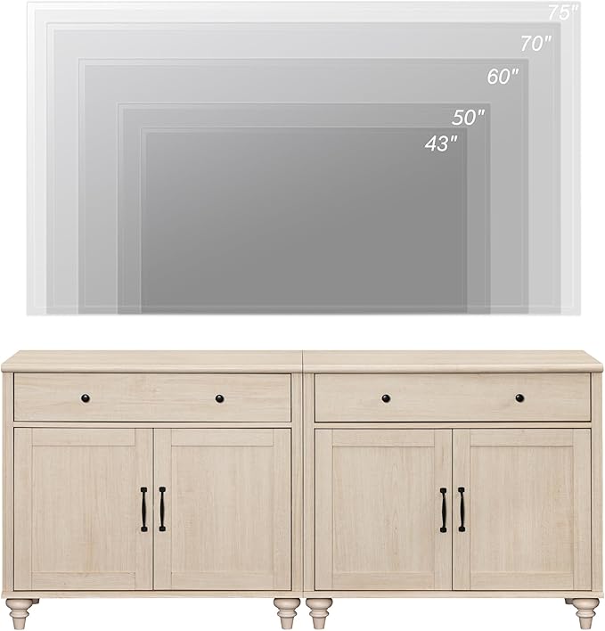 WAMPAT Farmhouse TV Stand for 75 inch TV