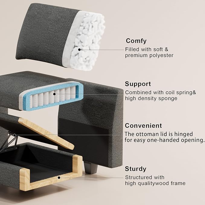 Belffin Standard Ottoman with Storage