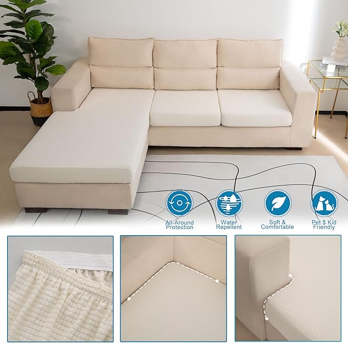 Water Repellent Couch Cushion Covers Single Seat Cushion Cover, Stretch