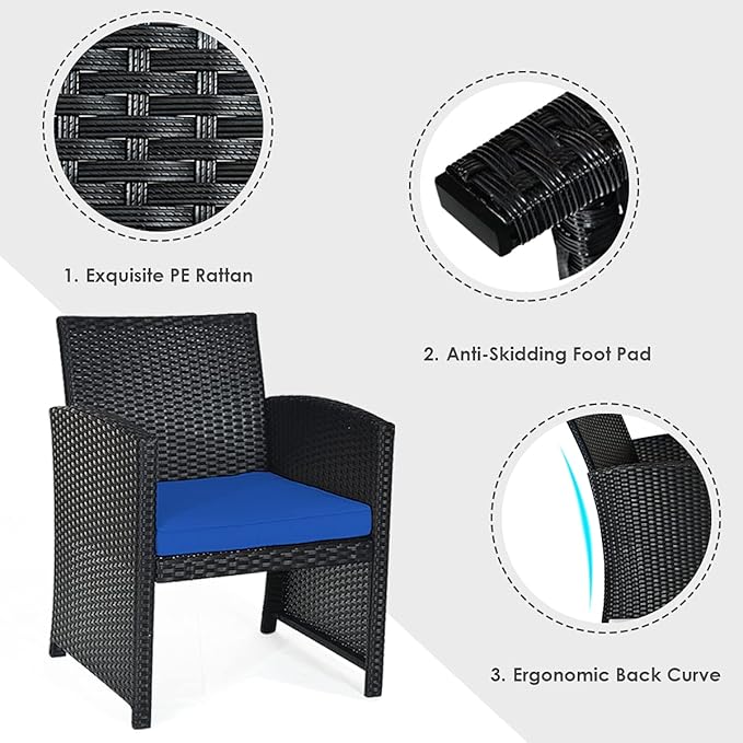 Tangkula 8 Pieces Patio Wicker Conversation Furniture Set, Patiojoy Sofa &