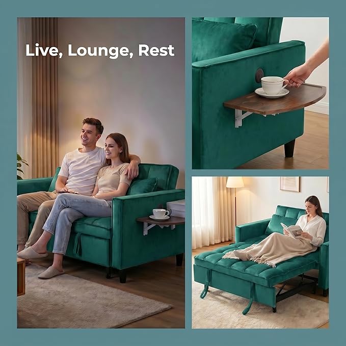 4 in 1 Convertible Sofa Bed, Pull Out Couch