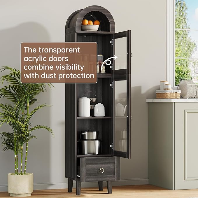 71" Tall Arched Storage Cabinet