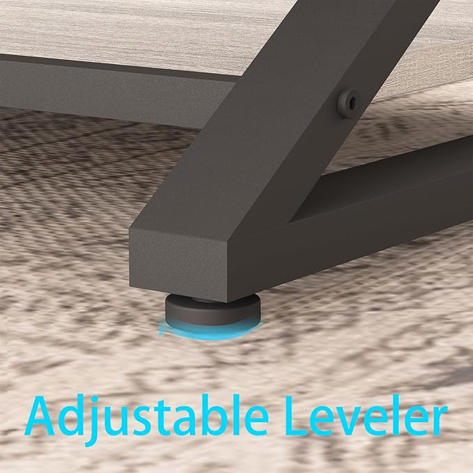 HSH Rustic Grey Coffee Table, Modern Minimalist Living Room Table