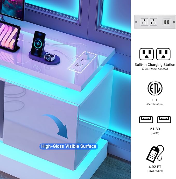 chartustriable 71IN LED TV Stands w/Power Outlet