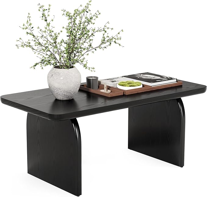 LITTLE TREE Farmhouse Coffee Table, 47 Inches Wooden Center Tables