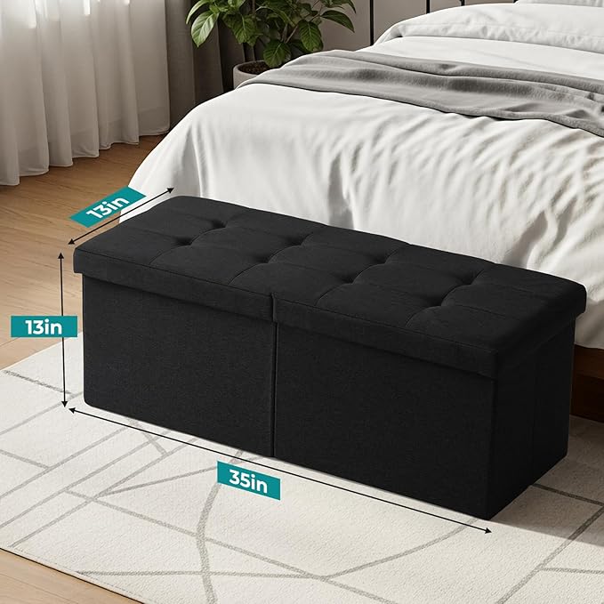 35-INCH Storage Ottoman Bench, Footrest