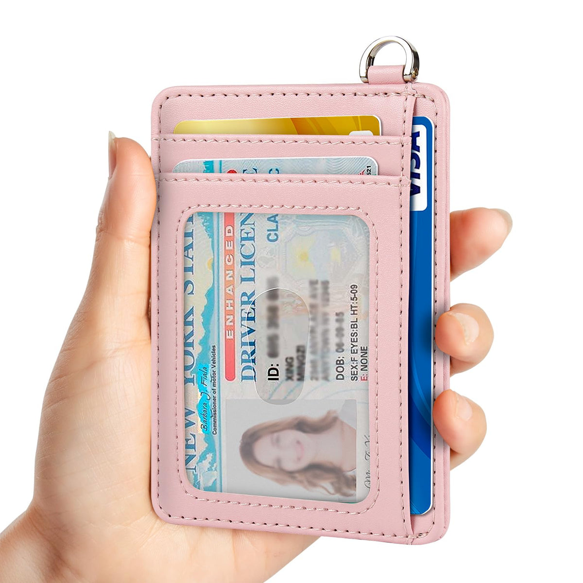 EcoVision Slim Minimalist Front Pocket Wallet, RFID Blocking Credit Card Holder Wallet with Detachable D-Shackle for Men Women