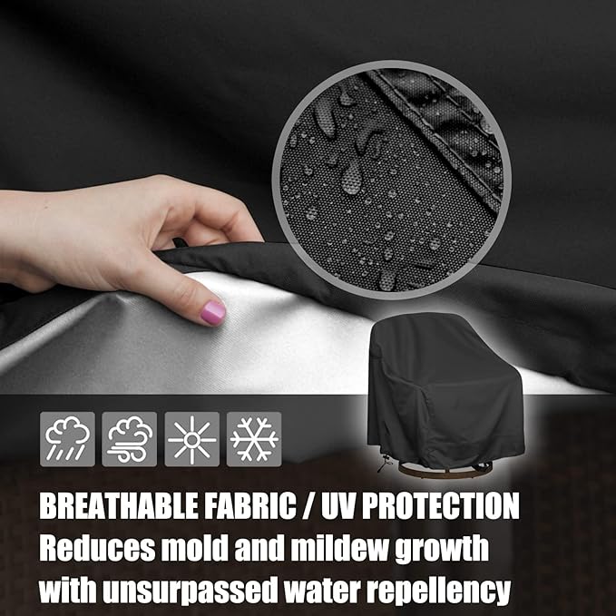 Outdoor Swivel Lounge Chair Cover, Fits to Lawn Patio Chairs, 420D