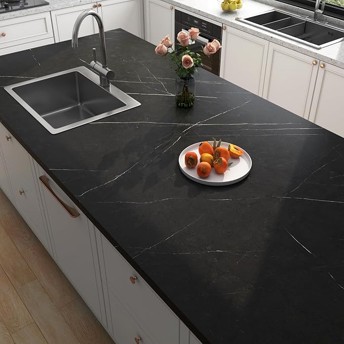FunStick Black Marble Contact Paper