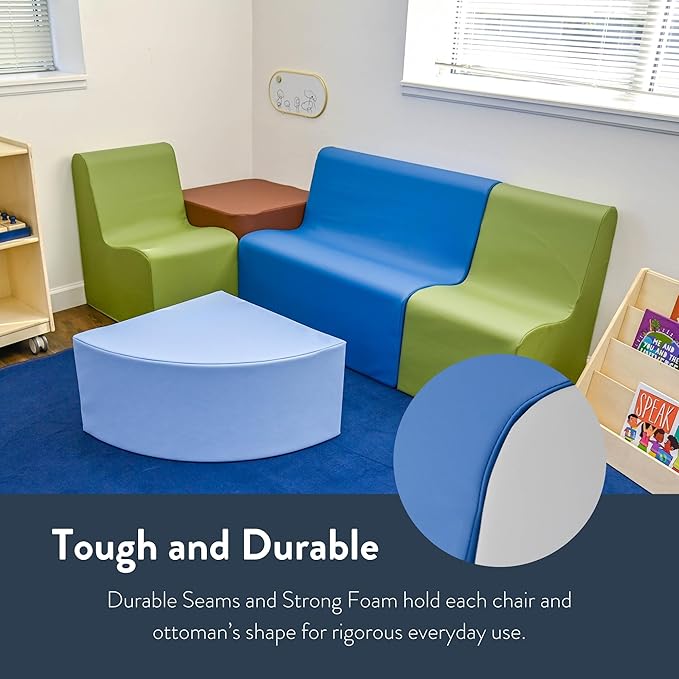 Children's Factory Large Contour Sofa, Mix-and-Match Kids Chairs, Corner