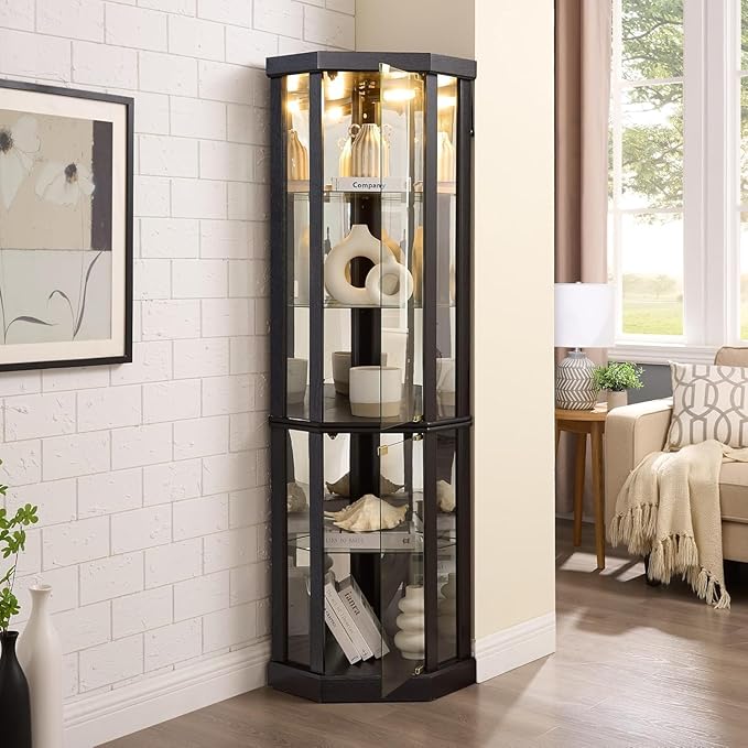 Anwick Corner Display Curio Cabinets