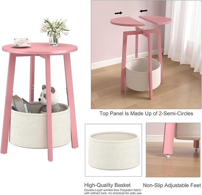 sthmec Small Round Side End Table