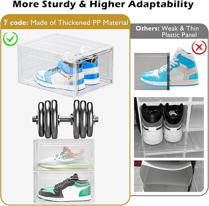 12 Pack Clear Shoe Storage Organizer