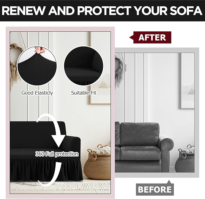Fanfanwin 3 Pcs Sofa Slipcover Set
