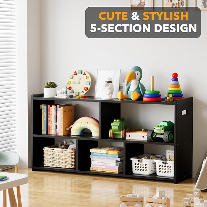 SpaceAid 5-Compartment Bookshelf, Montessori Bookcase