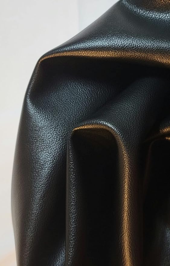 Black Soft Faux Vegan PU {Peta Approved Vegan} Leather by The Yard 20 Yard roll