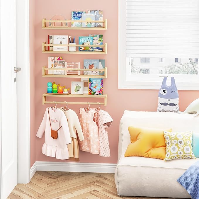 Fixwal Nursery Book Shelves, 23.6 Inch Floating Bookshelves