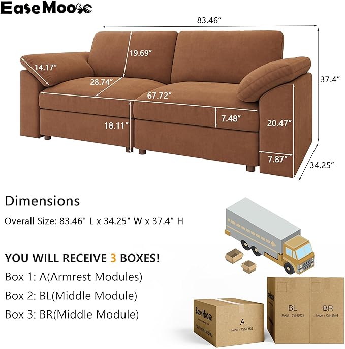 EASE MOOSE Modern Loveseat Sofa