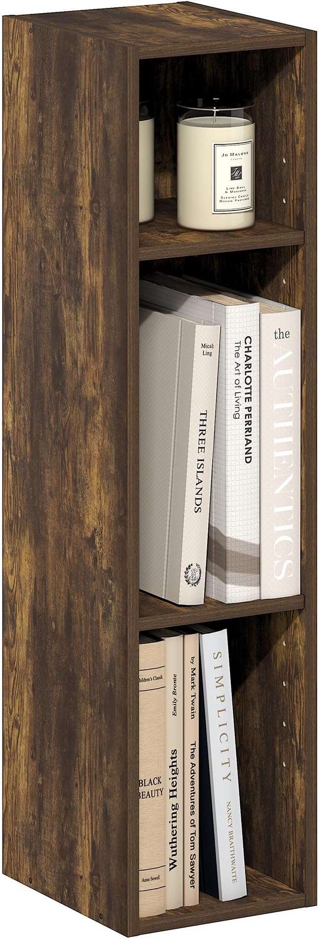 Furinno Fulda Book Shelf, 3-Tier Narrow Bookshelf, Bookcase