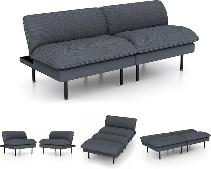 Ribilake 3 Sets 70" Futon Sofa Bed, 4 in 1 Multi-Function Couch Sleeper