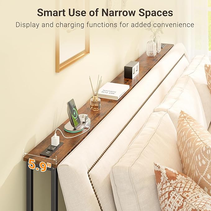 ELYKEN 2 Pack 5.9" Narrow Console Sofa Table