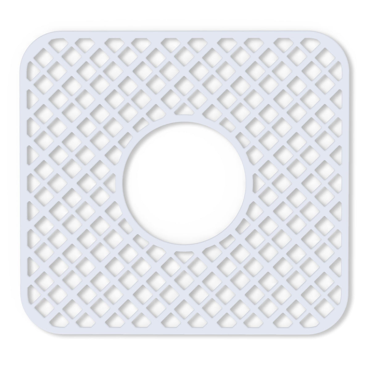 BEHOK 2 Pack Silicone Sink Protector for Kitchen Sink, Trellis Pattern 12 x 11" Sink Grid Mat Silicone Protectors, Center Drain, White