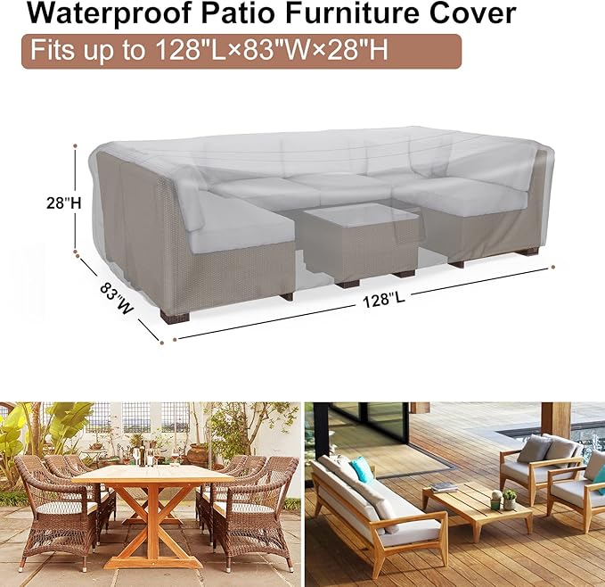 Patio Furniture Set Cover Waterproof, Mrrihand Outdoor Sectional Sofa Set Cover