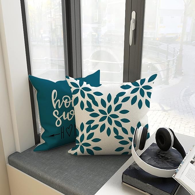 YCOLL Pillow Covers 18x18 Set of 4, Modern Sofa Throw Pillow Cover, Decorative