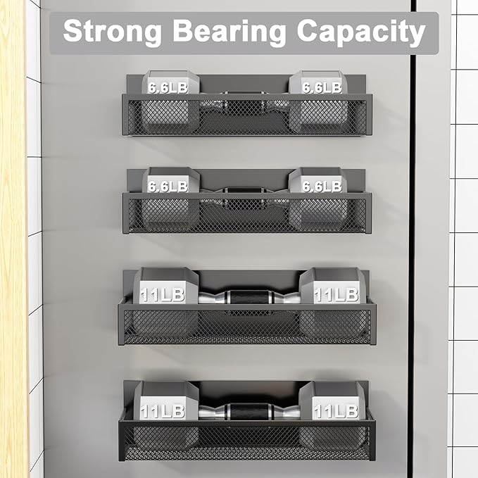 Aufworld Magnetic Spice Rack for Refrigerator, 4 Pack Magnetic Shelf, Fridge