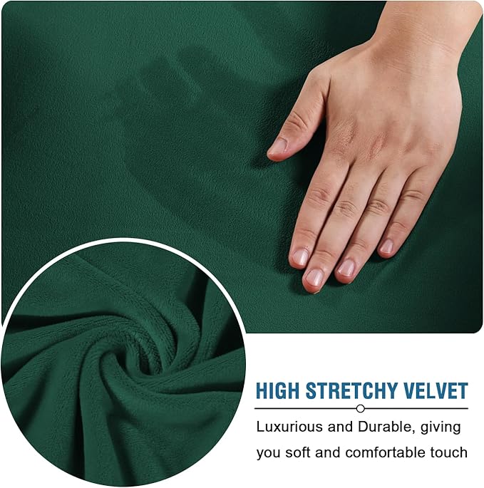 H.VERSAILTEX Modern Velvet Plush 4 Piece High Stretch Sofa Slipcover Furniture