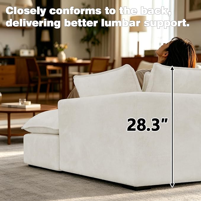 Boneless Couch Sectional Cloud Couch 102.3'' Oversized Modular Sectional Sofa