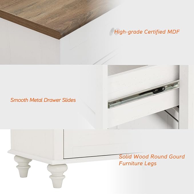 WAMPAT 7 Drawer Dresser for Bedroom, Wide Wooden Chest of Drawers Distressed