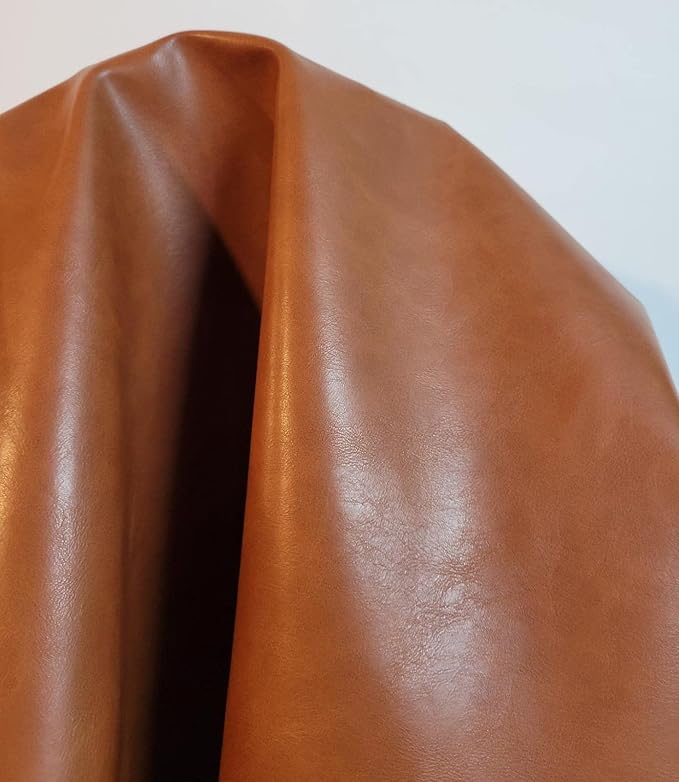 Golden Tan Smooth Soft Faux Vegan PU Leather by The Yard Synthetic Pleather 0.9