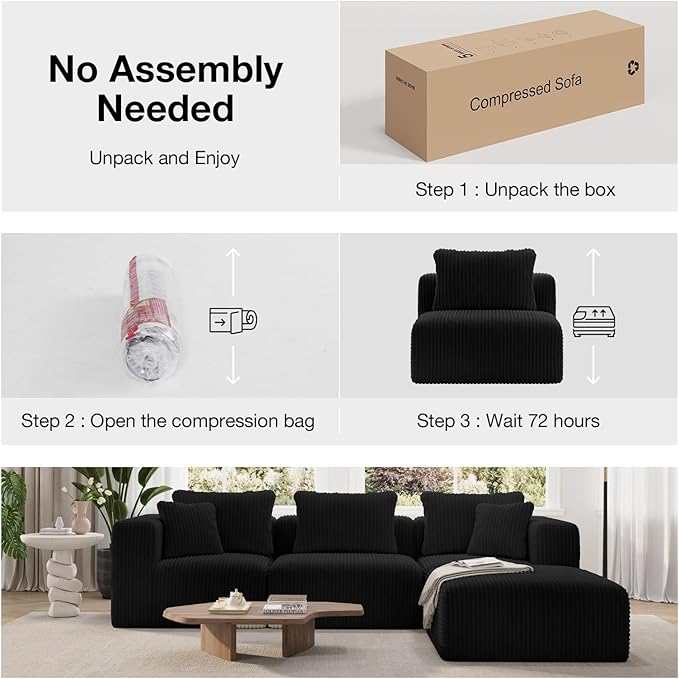Novilla 141" Modular Sectional Sofa, Modern Cloud Sectional Couch