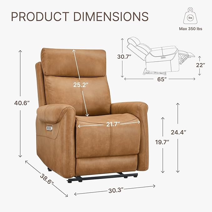 KISLOT Leather Recliner Chair for Adults Wall Hugger RV Recliner