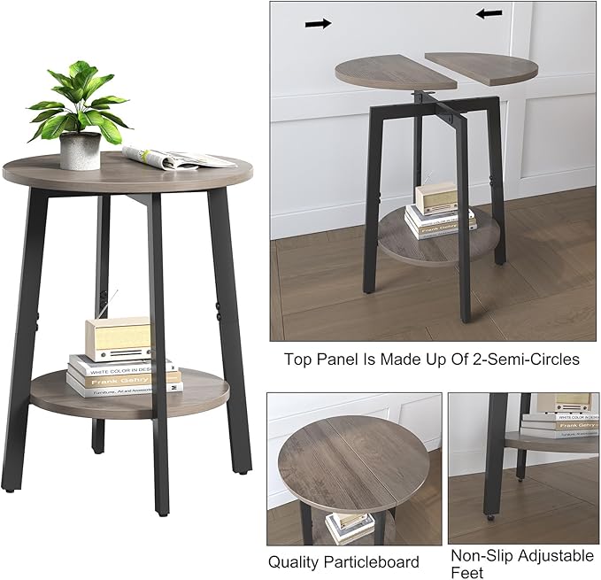 sthmec Side Table Set of 2, Small Round End Table