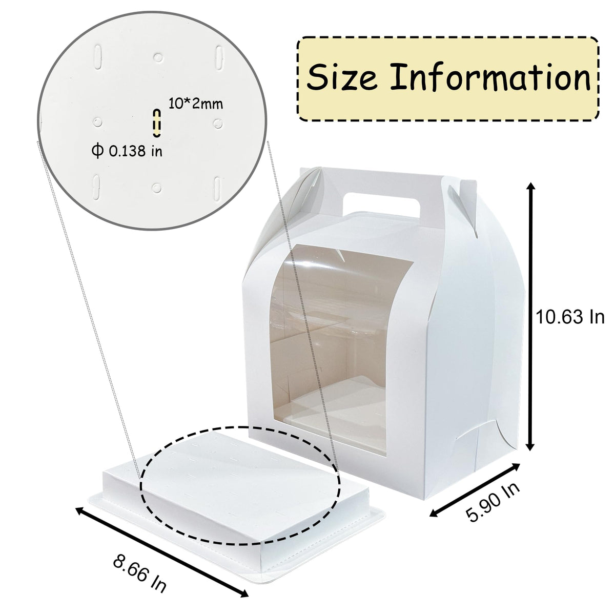 8pcs Portable Cake Pop Holder Boxes,Cake Pop Boxes Packaging, Cake Pop Display Stand with Clear Window,White Cakesicle Boxes