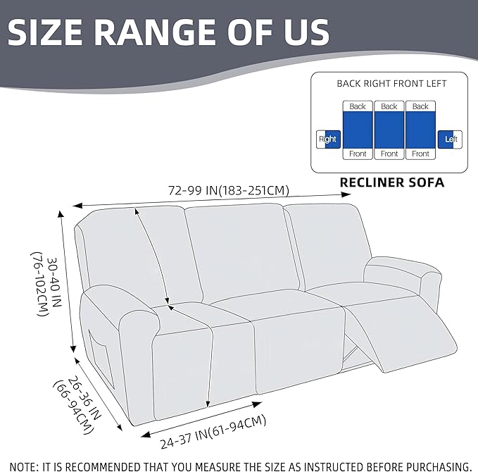 Genina Recliner Sofa Cover Stretch Couch Covers, Sofa Slipcover