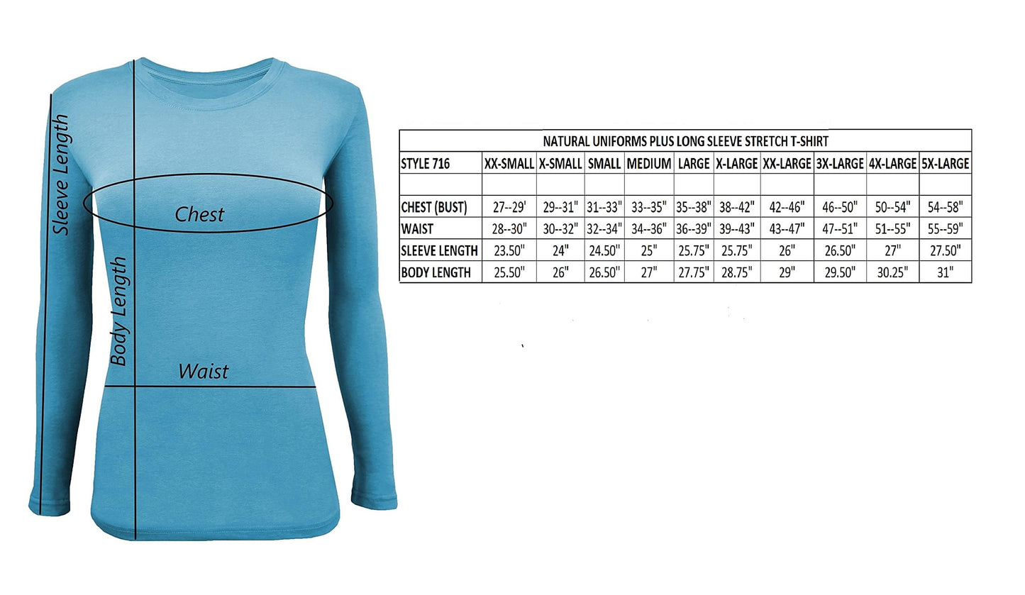 Natural Uniforms Women's Under Scrub Tee Crew Neck Long Sleeve T-Shirt (White, Medium)
