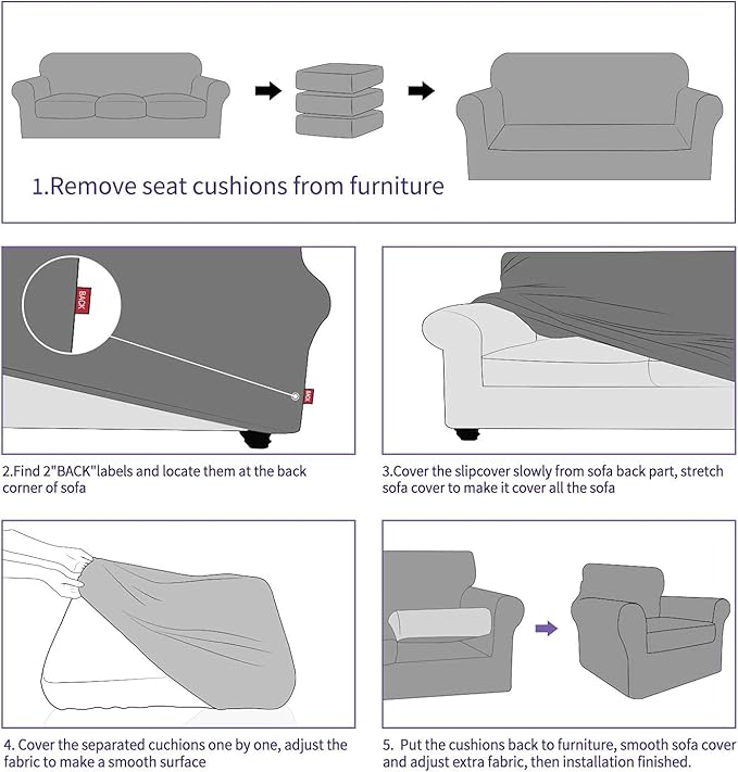 ZNSAYOTX 3 Piece Loveseat Covers